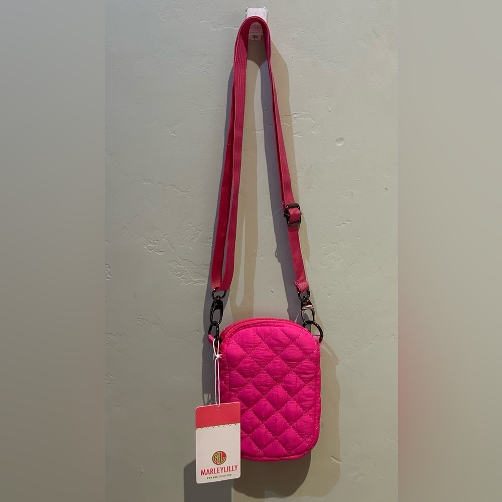 MarleyLilly Bright Pink Quilted Small Crossbody. Brand New With Tags!